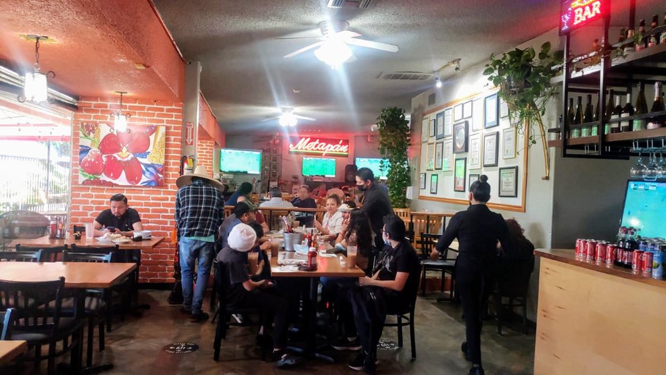 Front view of Metapan Restaurant on Sherman Way.